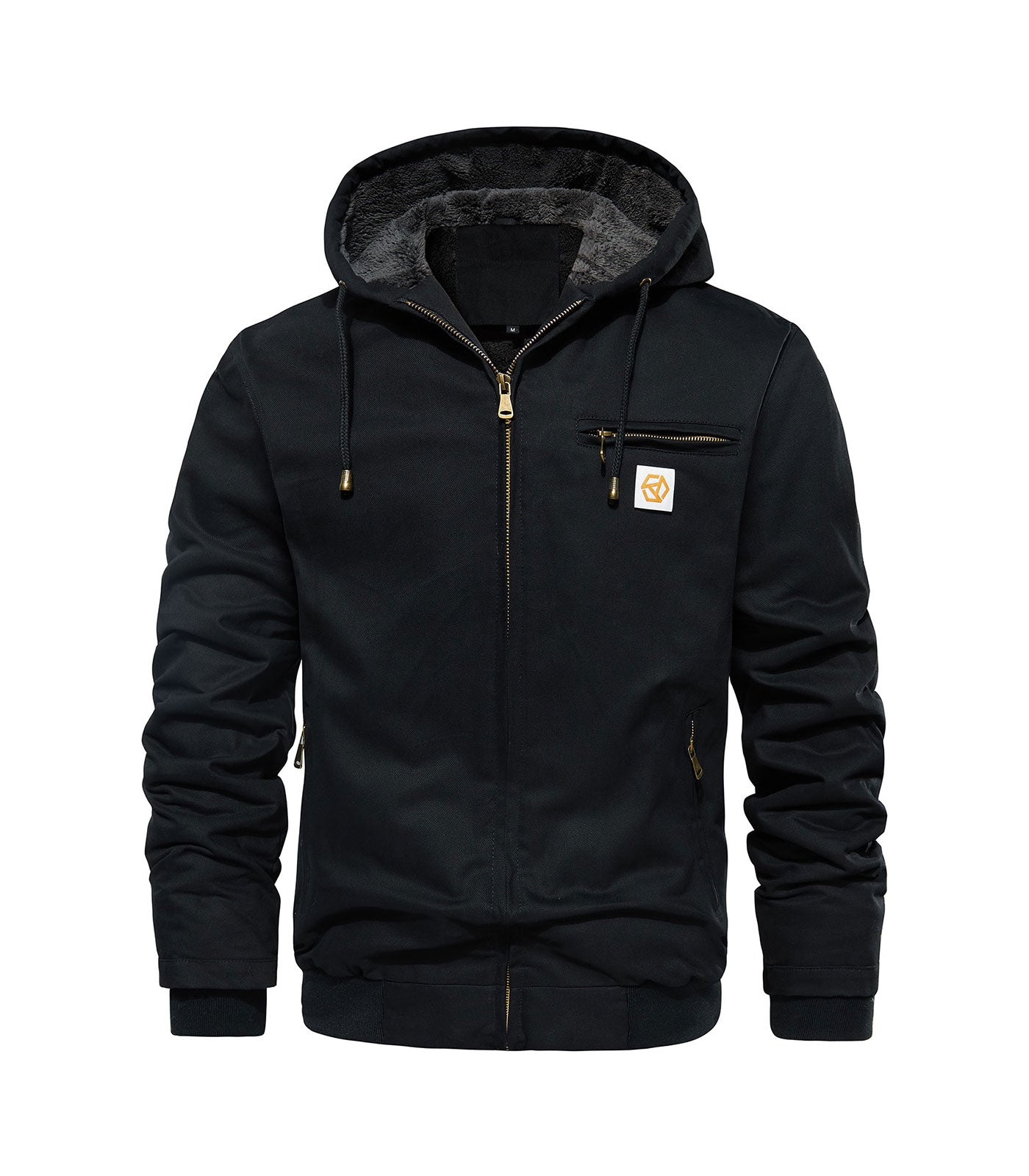 INVACHI Men's Hooded Sherpa Work Coat