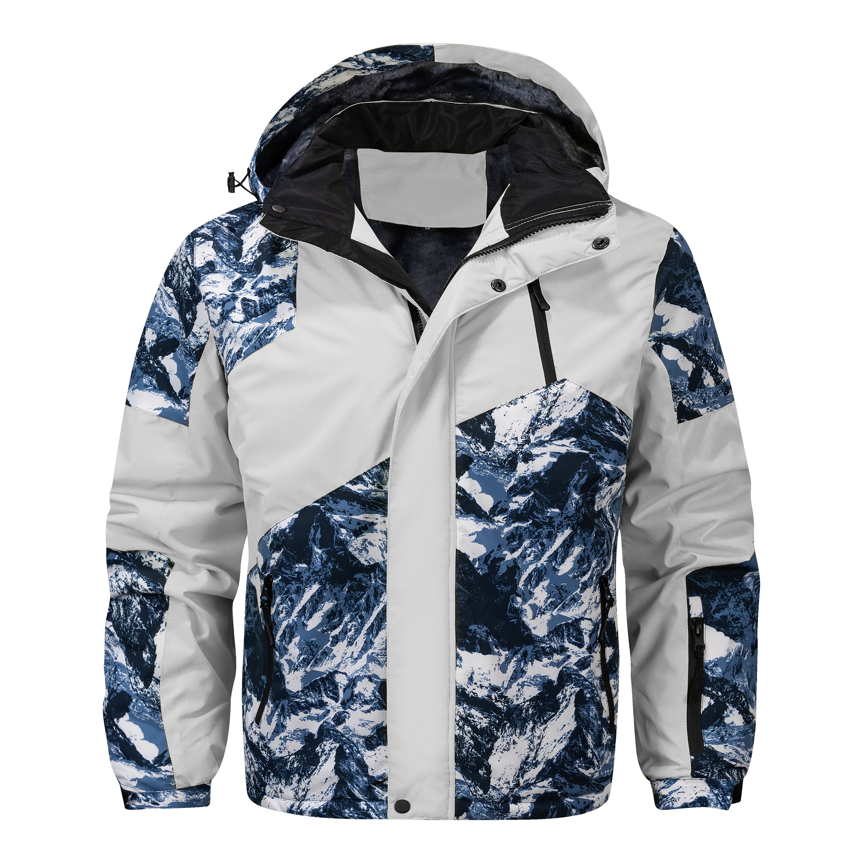 INVACHI Men's Fleece Lined Ski Jacket Water and Windproof Winter Coat