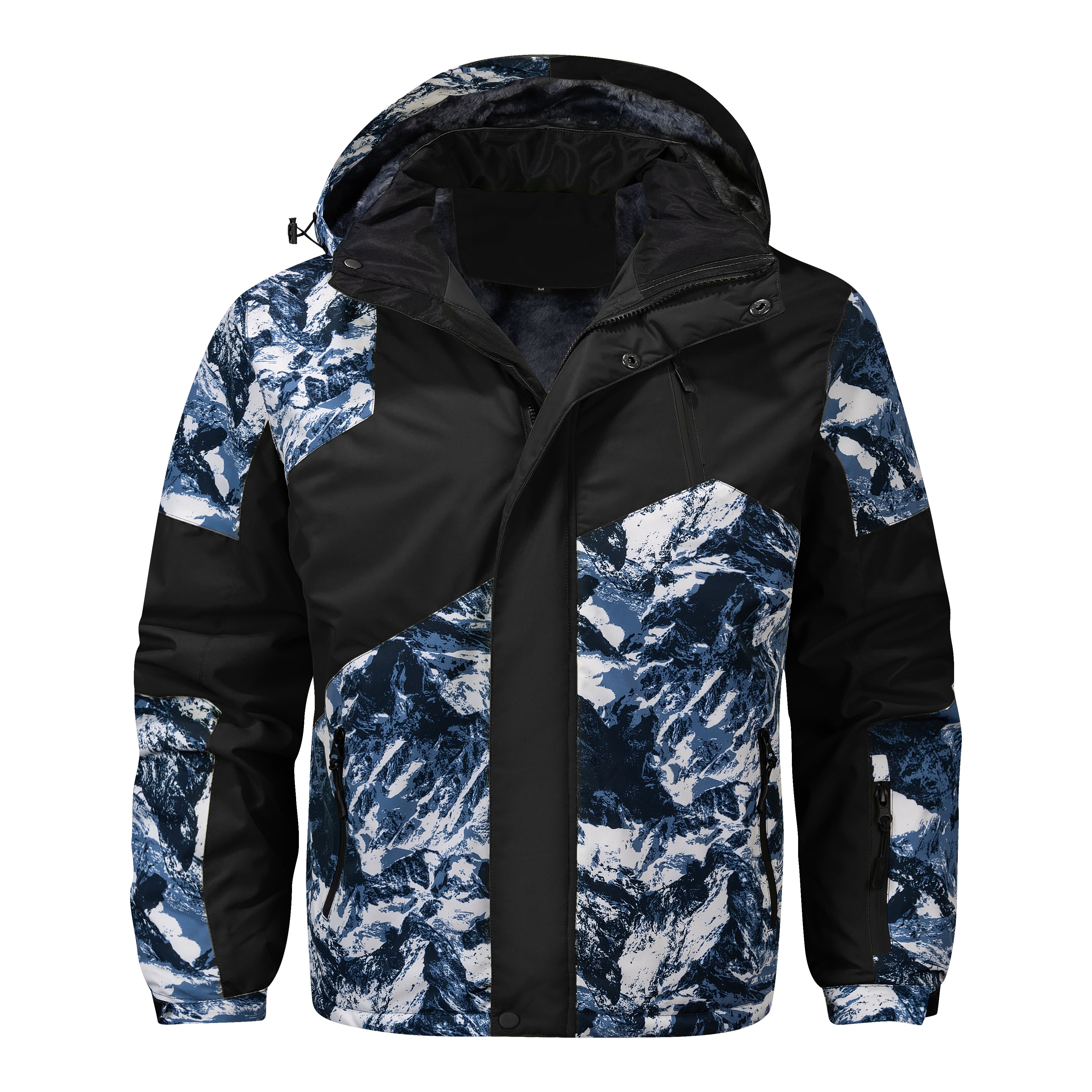 INVACHI Men's Fleece Lined Ski Jacket Water and Windproof Winter Coat